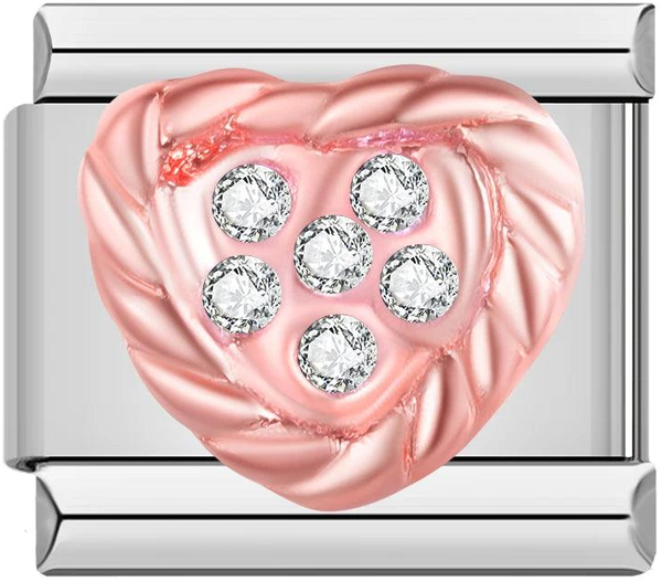 Pink Heart with White Stones, on Silver - pink-heart-with-white-stones-on-silver-45413197840719.png