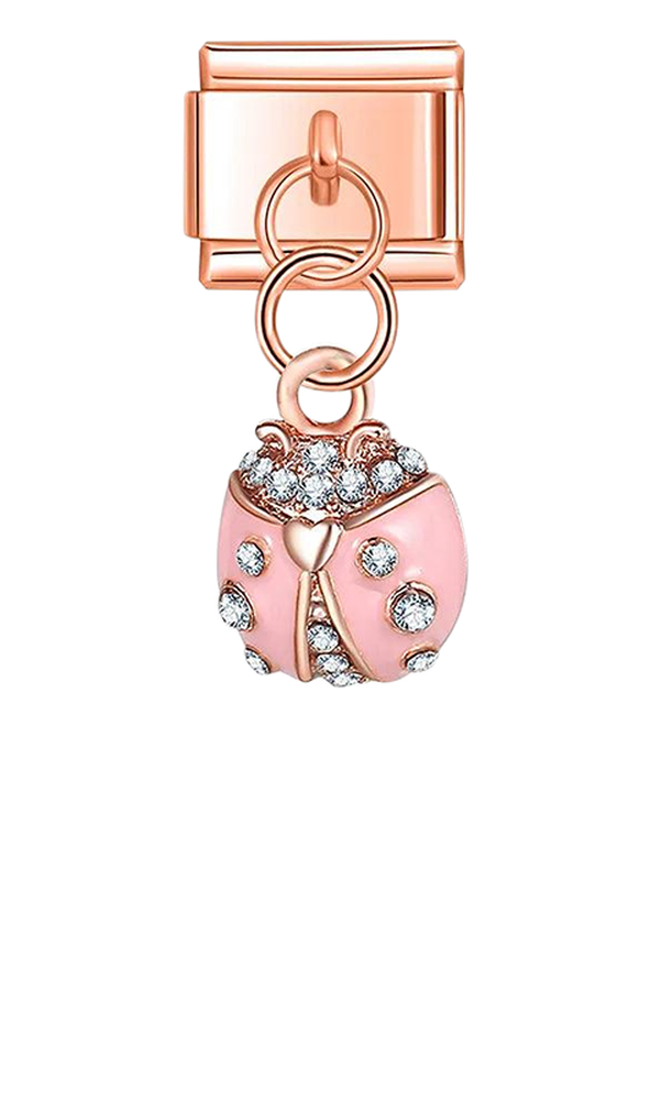 Pink Ladybird with Stones, on Rose Gold - pink-ladybird-with-stones-on-rose-gold-charms-45922273821007.png