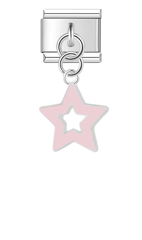 Pink Star, on Silver - pink-star-on-silver-charms-45921569866063.png
