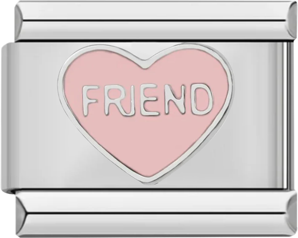 Pink Heart, FRIEND, on silver - pink heart friend on silver.png