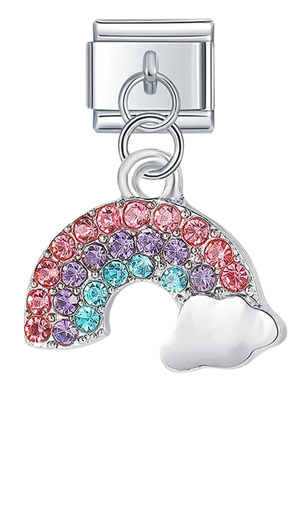 Rainbow with Cloud and Stones, on Silver - rainbow-with-cloud-and-stones-on-silver-charms-45922133180751.png