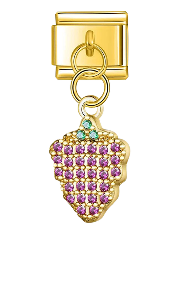 Raspberry with Stones, on Gold - raspberry-with-stones-on-gold-charms.png