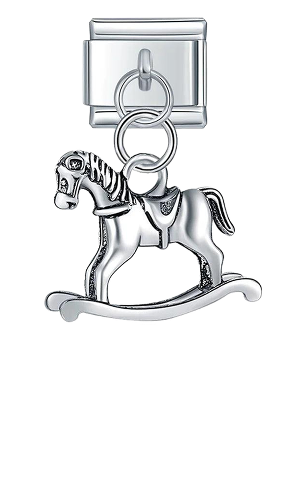 Rocking Horse, Silver - rocking-horse-silver-charms-45395133661519.png