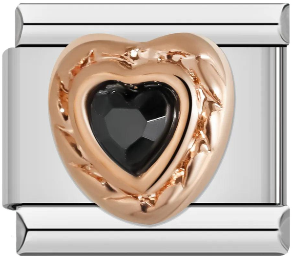 Rose Gold Heart with Black Stone - rose-gold-heart-with-black-stone-45394067259727.png