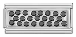 Silver Plate with Black Stones, Double, on Silver - silver-plate-with-black-stones-double-on-silver-charms-45960040907087.webp