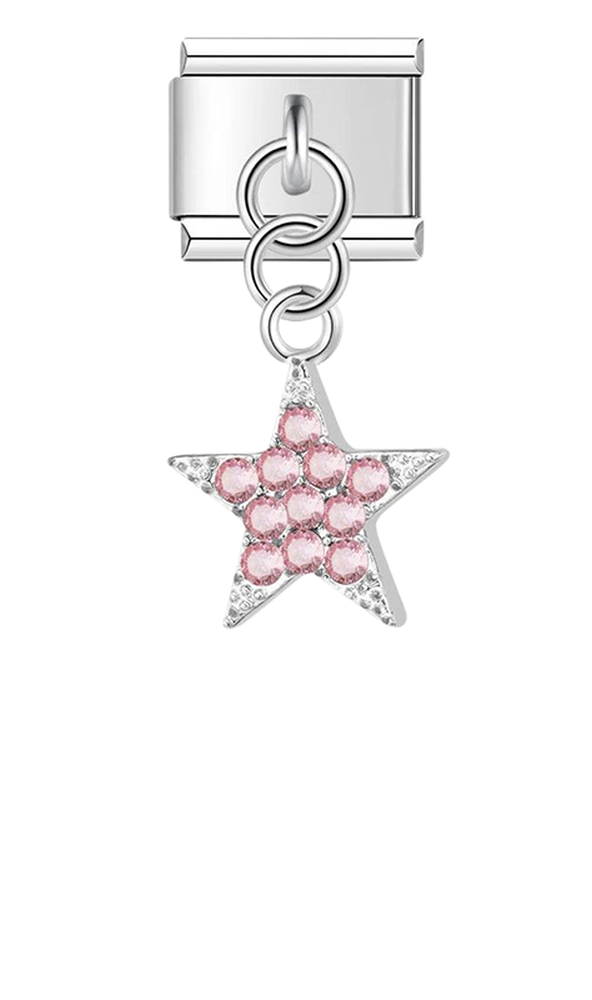 Star with Pink Stones, on Silver - star-with-pink-stones-on-silver-charms-45921571144015.png