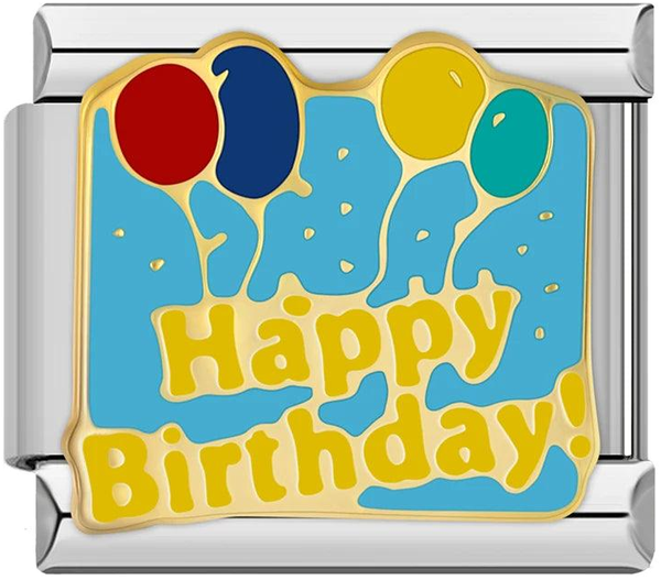 Turquoise Plate, Happy Birthday with Balloons, on Silver - turquoise-plate-happy-birthday-with-balloons-on-silver-45432045175119.png
