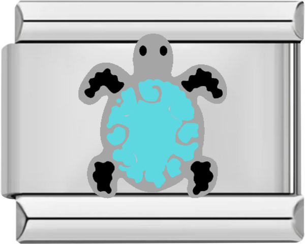 Turquoise Turtle, on Silver - turquoise turtle on silver.png