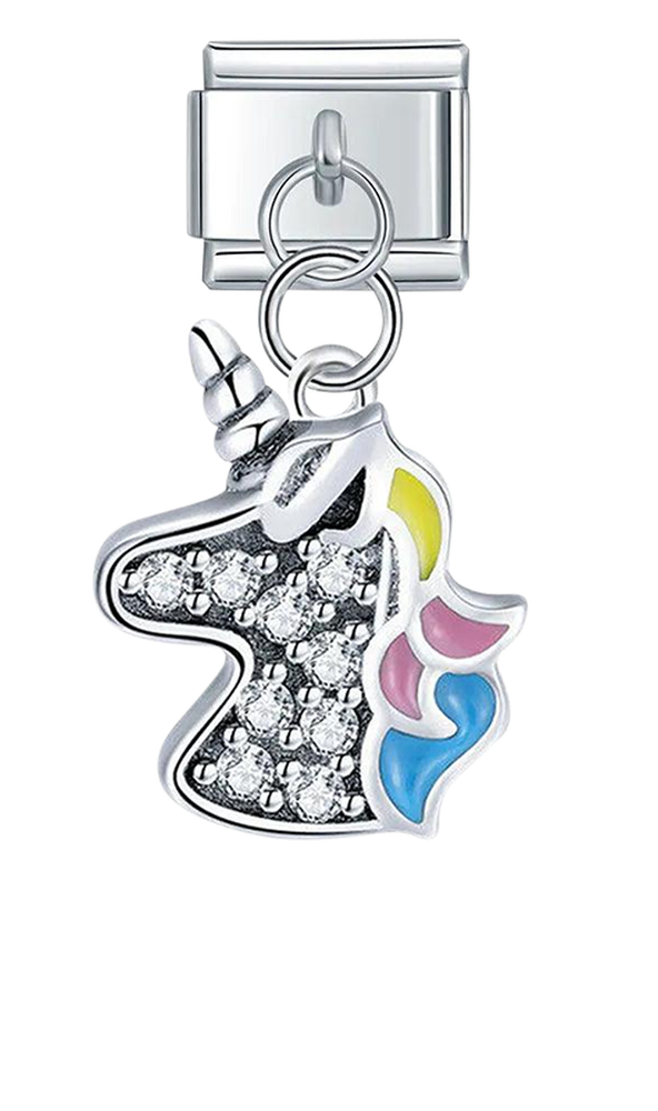 Unicorn with Stones, on Silver - unicorn-with-stones-on-silver-charms-45922274378063.png