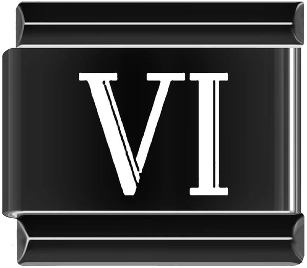 VI, Roman Numeral, on Black - vi-roman-numeral-on-black-45942695035215.png