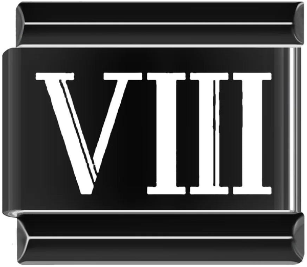 VIII, Roman Numeral, on Black - viii-roman-numeral-on-black-45942695625039.png