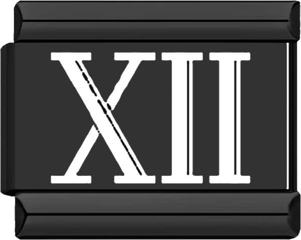 XII, Roman Numeral, on Black - xii roman numeral on black.png