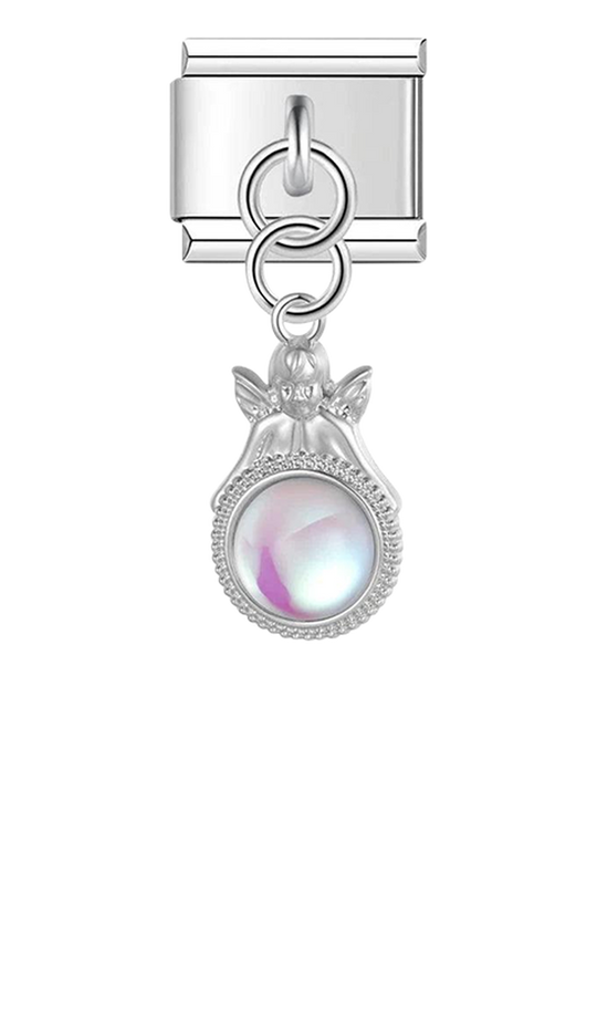 Angel with Mirror, on Silver - angel-with-mirror-on-silver-charms-45931439030607.png