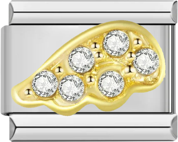 Angel Wing, Gold with White Stones - angel wing gold with white stones.png