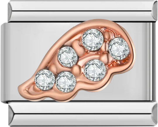 Angel Wing, in Rose Gold with White Stones - angel wing in rose gold with white stones.png