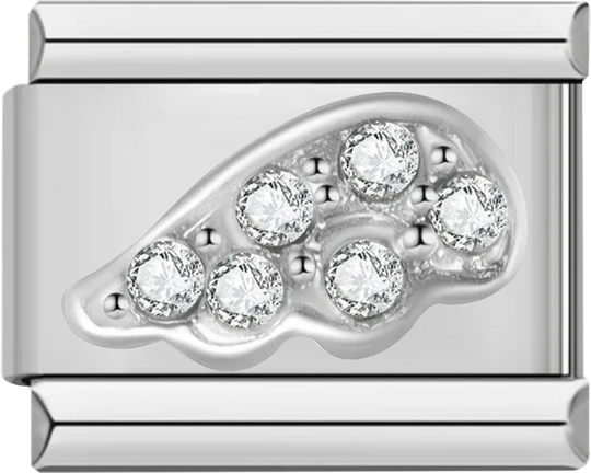 Angel Wing, in Silver with White Stones - angel wing in silver with white stones.png