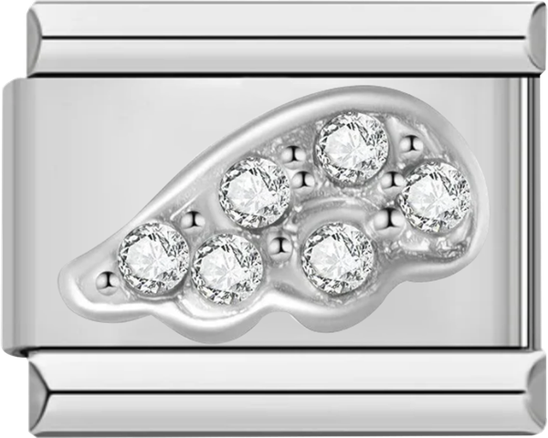 Angel Wing, in Silver with White Stones - angel wing in silver with white stones.png