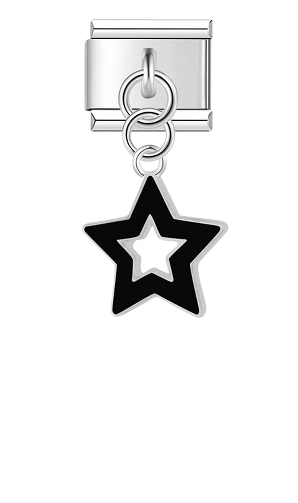 Black Star, on Silver - black-star-on-silver-charms-45921570259279.png