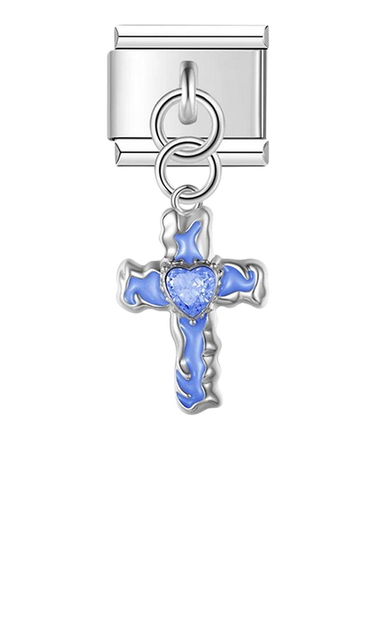 Blue Cross with Heart, on Silver - blue-cross-with-heart-on-silver-charms-45931439128911.png