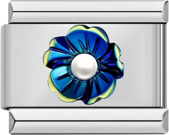 Blue Flower and its Pearl in 3D - blue flower and its pearl in 3d.png