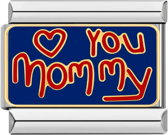 Blue Plate, I Love You Mommy, on Silver - blue plate i love you mommy_V2.png