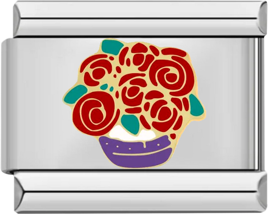 Bouquet of Roses and its Purple Pot - bouquet of roses and its purple pot.png