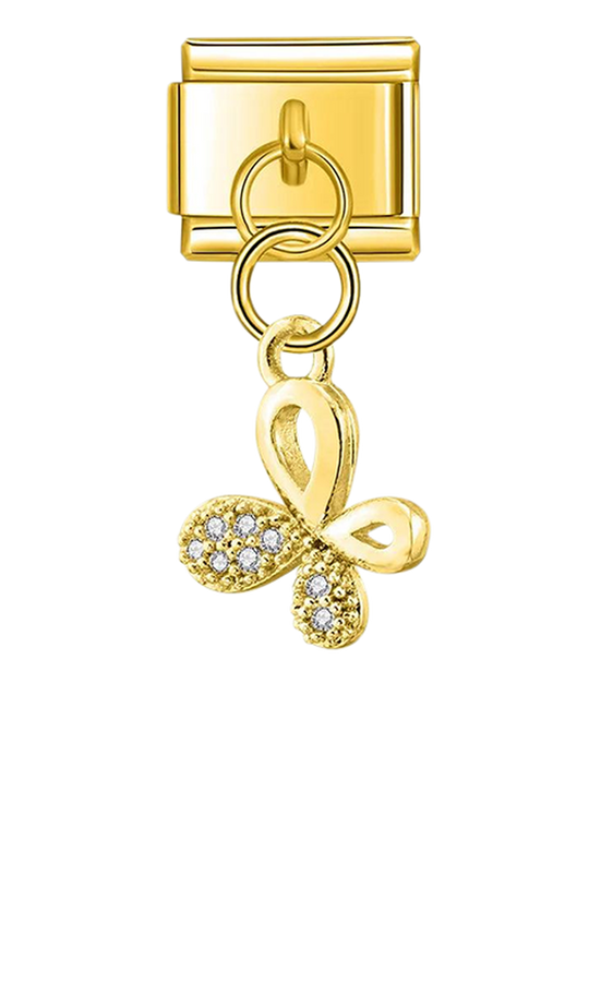 Butterfly with White Stones, on Gold - butterfly-with-white-stones-on-gold-charms-45941694464335.png