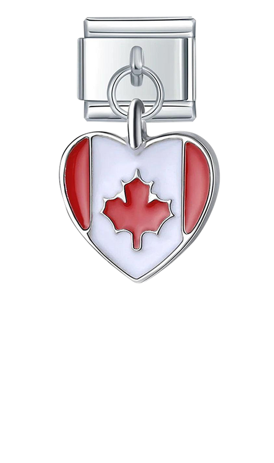 Canada Heart Flag, on Silver - canada-heart-flag-on-silver-charms-45942183395663.png
