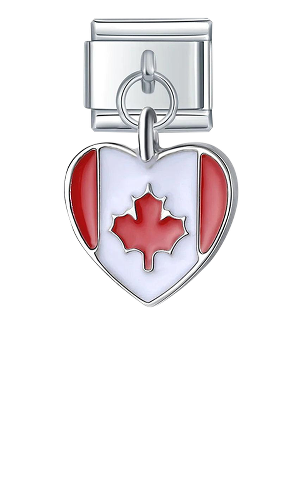 Canada Heart Flag, on Silver - canada-heart-flag-on-silver-charms-45942183395663.png