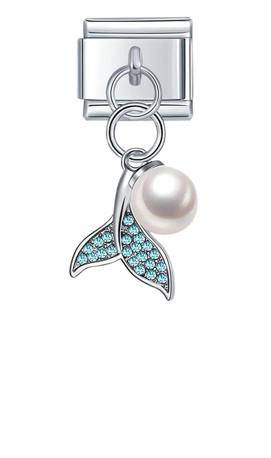 Dolphin Tail with Turquoise Stones, on Silver - dolphin-tail-with-turquoise-stones-on-silver-charms-45922133705039.png