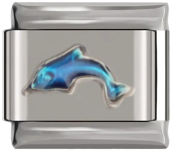 Dolphin, Turquoise Stones, Silver - dolphin-turquoise-stones-silver-45431678861647.png