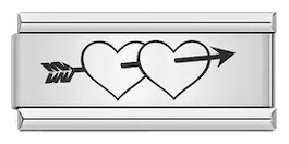 Double Heart Pierced by an Arrow, on Silver - double-heart-pierced-by-an-arrow-on-silver-charms-45934179778895.webp