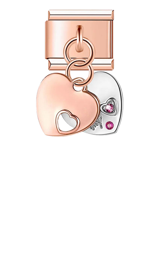 Double Heart with Purple Stones, on Rose Gold - double-heart-with-purple-stones-on-rose-gold-charms-45934313242959.png