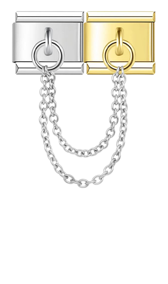 Double Linked Charms, Gold and Silver - double linked charms gold and silver.png