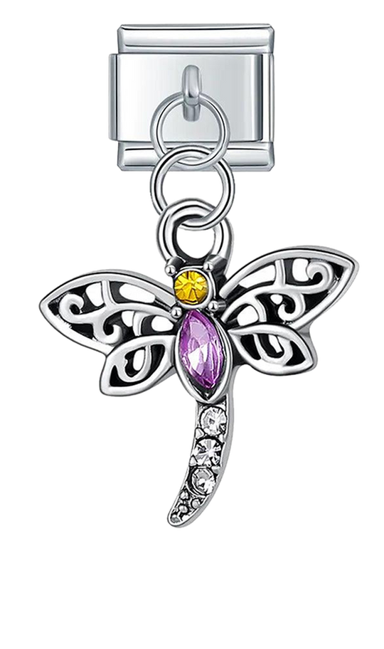 Dragonfly with Stones, on Silver - dragonfly-with-stones-on-silver-charms-45922132066639.png