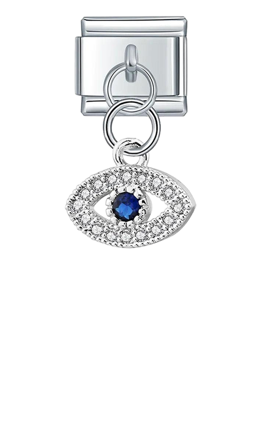 Eye with Blue and White Stones, on Silver - eye-with-blue-and-white-stones-on-silver-charms-45941695545679.png