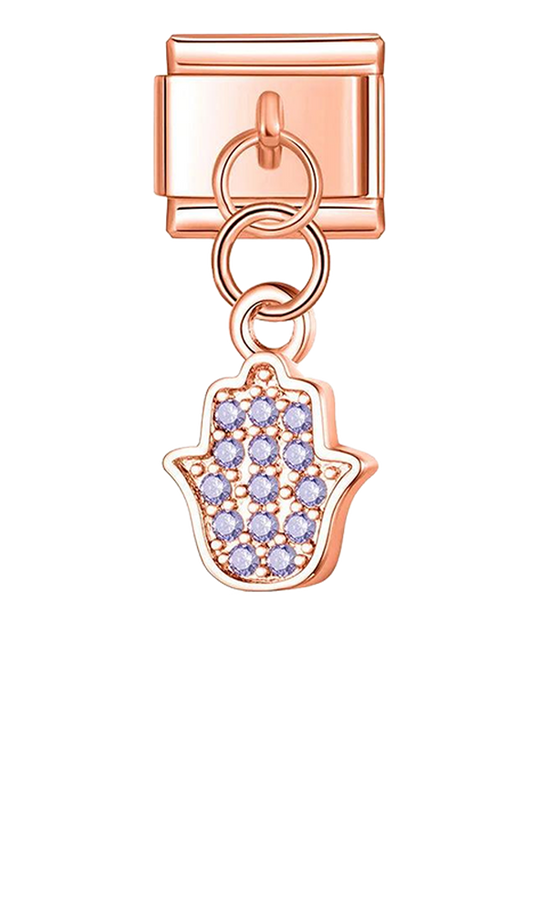 Fatma's hand with Stones, on Rose Gold - fatma-s-hand-with-stones-on-rose-gold-charms.png