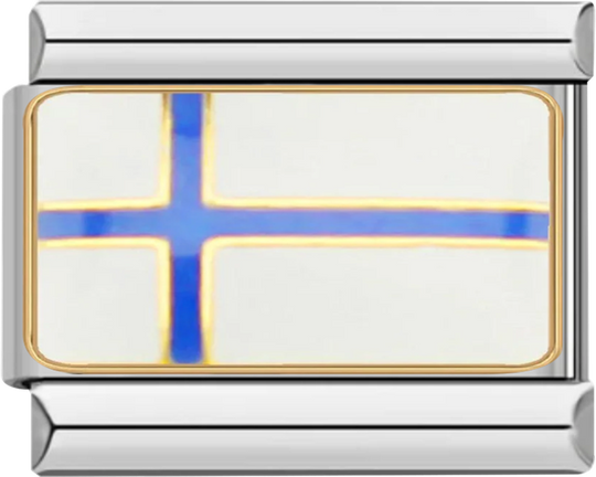 Finland Flag, on Silver - finland flag on silver.png