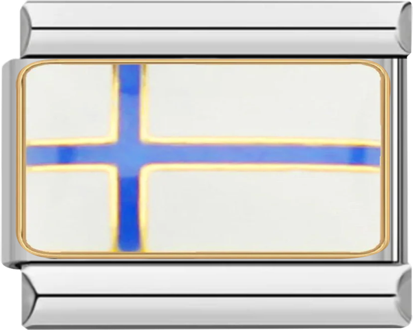 Finland Flag, on Silver - finland flag on silver.png