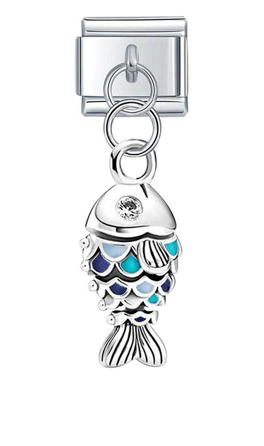 Fish with Blue Scales, on Silver - fish-with-blue-scales-on-silver-charms-45932599279951.png