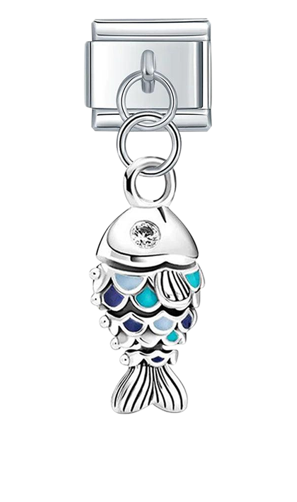 Fish with Blue Scales, on Silver - fish-with-blue-scales-on-silver-charms-45932599279951.png