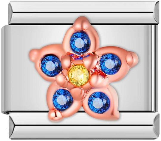 Flower, in Rose Gold and Stones, Blue and Yellow - flower-in-rose-gold-and-stones-blue-and-yellow-45411575169359.png
