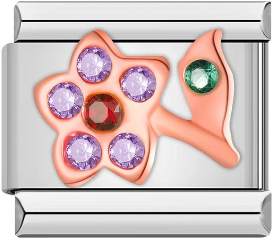 Flower, in Rose Gold and Stones, Purple, Red and Green - flower-in-rose-gold-and-stones-purple-red-and-green-45411576807759.png
