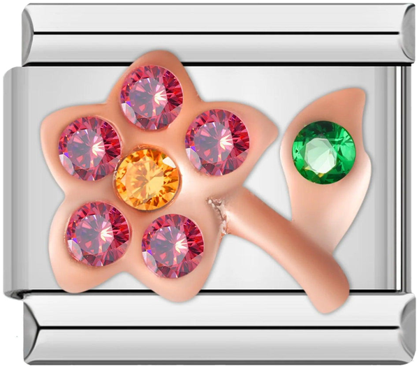 Flower, in Rose Gold and Stones, Red, Orange and Green - flower-in-rose-gold-and-stones-red-orange-and-green-45411576447311.png
