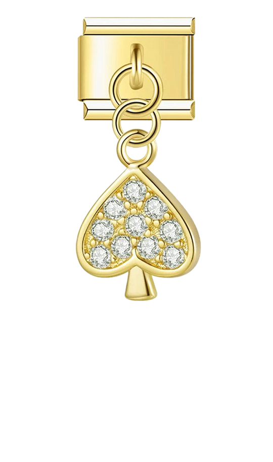Gold Ace of Spades with Stones, on Gold - gold-ace-of-spades-with-stones-on-gold-charms-45931156963663.png