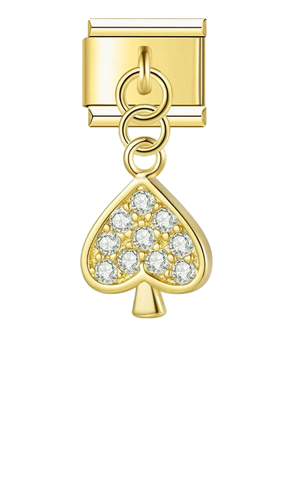 Gold Ace of Spades with Stones, on Gold - gold-ace-of-spades-with-stones-on-gold-charms-45931156963663.png