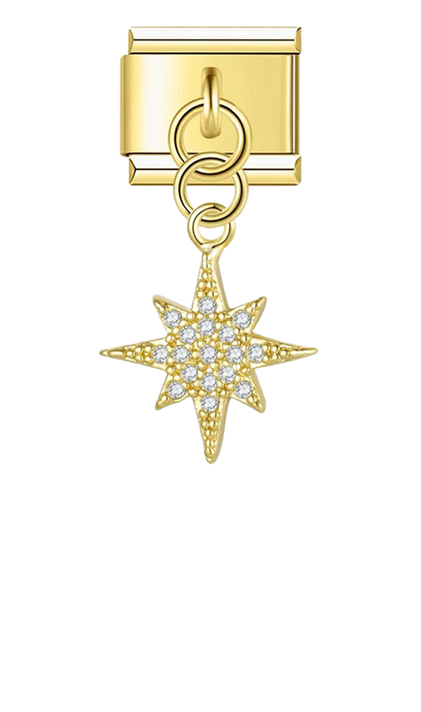 Gold Polar Star with Stones, on Gold - gold-polar-star-with-stones-on-gold-charms-45931156799823.png
