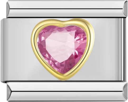 Gold Heart with Large Pink Stone - gold heart with large pink stone.png