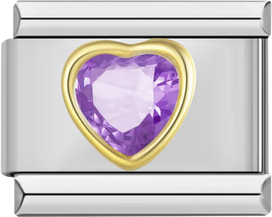 Gold Heart with Large Purple Stone - gold heart with large purple stone.png