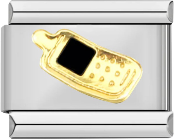 Gold Phone, Black Screen, on Silver - gold phone black screen on silver.png